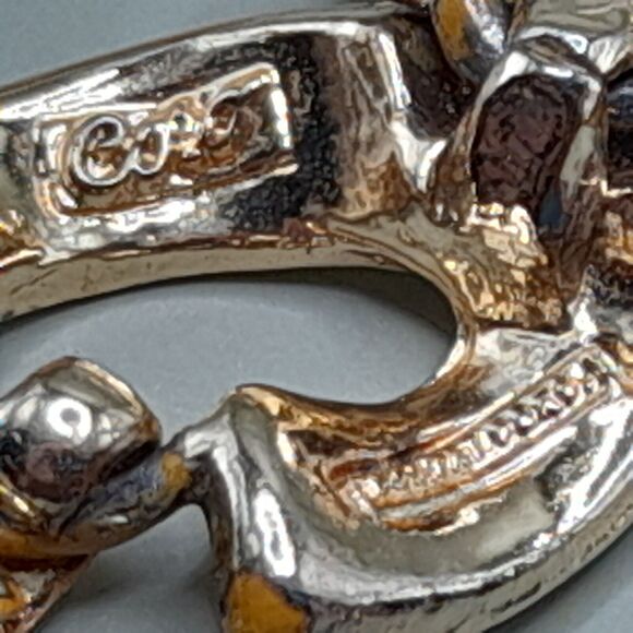 Vintage Coro Necklace, Gold Tone Links, Off White Enamel, 1950s, 16 Inch - Picture 10 of 11